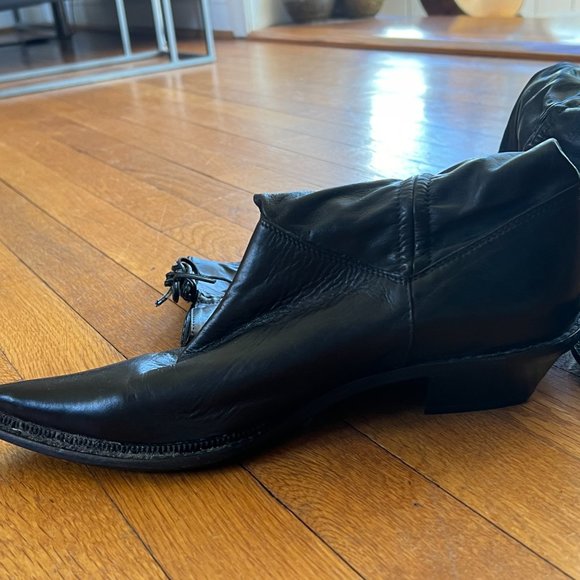 Tall Italian Leather Pointy Boots Woman Size40 Italy  (US 10) Narrow - Picture 8 of 11